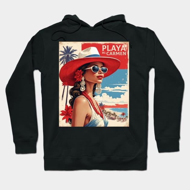 Playa del Carmen Mexico Vintage Poster Tourism Hoodie by TravelersGems